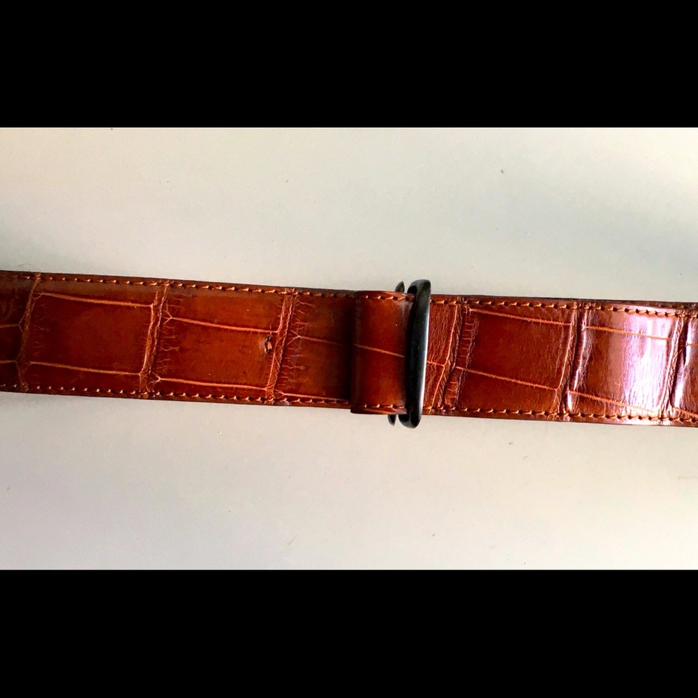 1 1/4” Genuine Alligator strap w gunmetal D-Rings